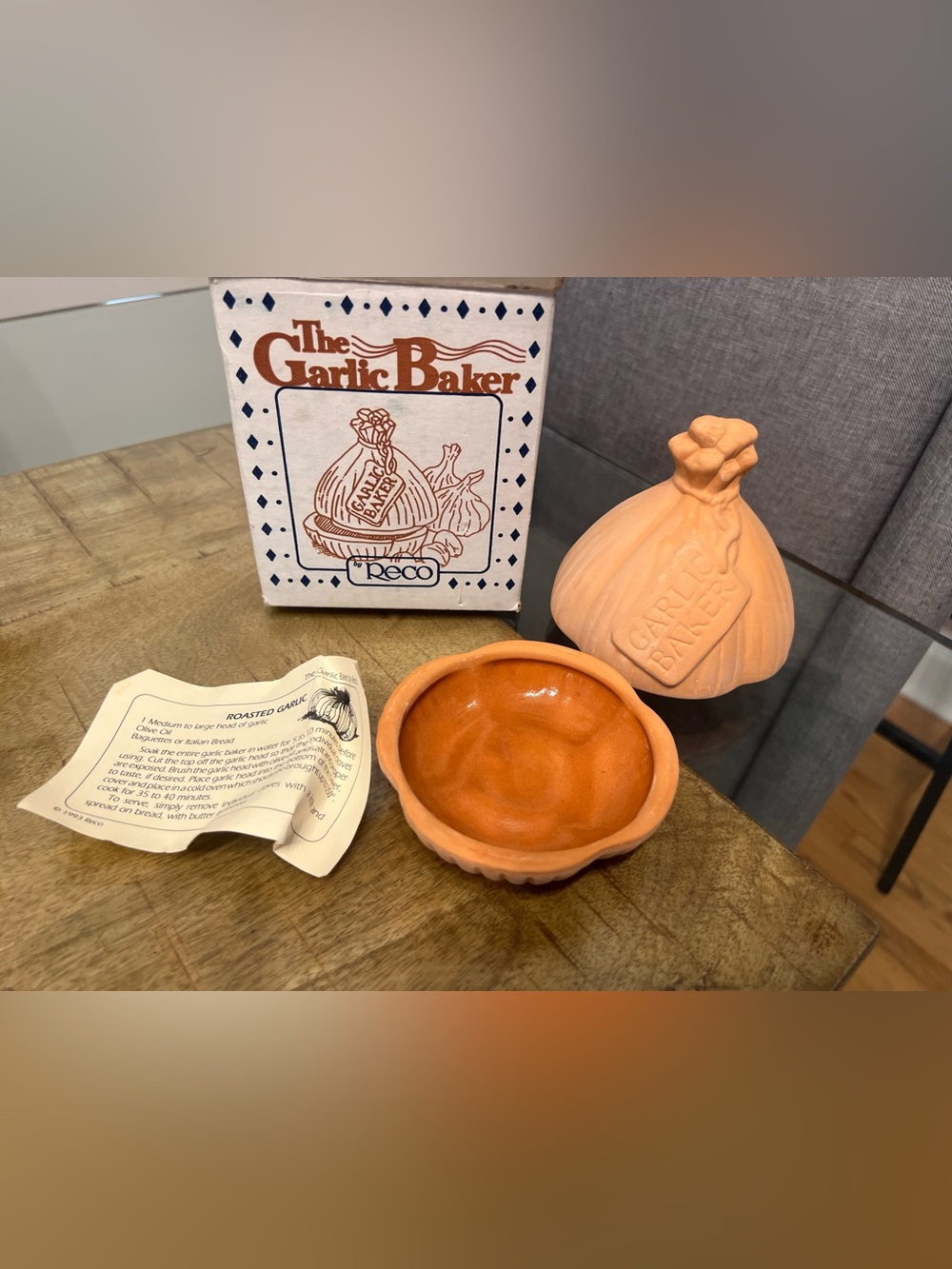 Vintage The Garlic Baker by Reco - Terracotta Garlic Baker Set